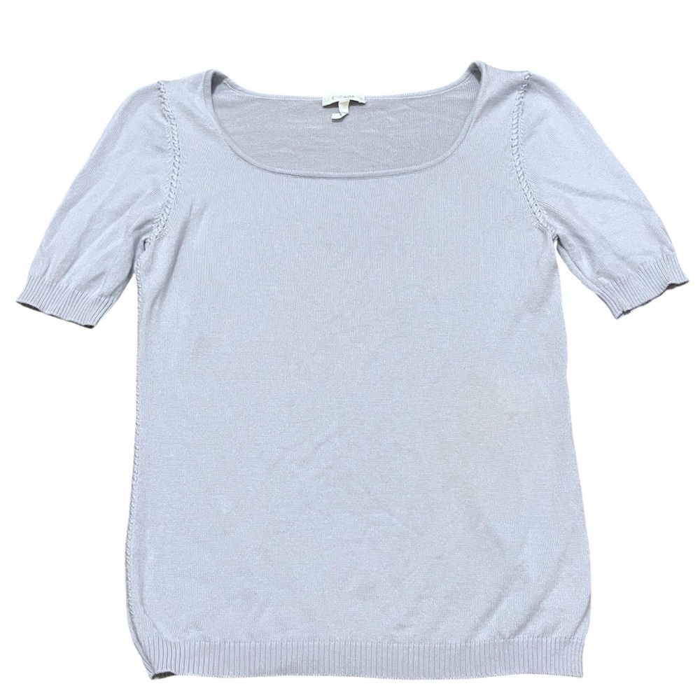 Escada Cashmere Short Sleeve Sweater Top